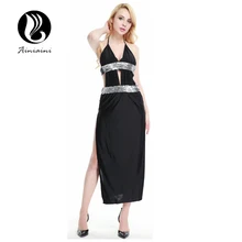 Sexy Sequin Bnadage Erotica Long Dress Catwalk Show Slit Dance vestidos sexys Straps Chest Lingerie Erotica Nightclub YY07
