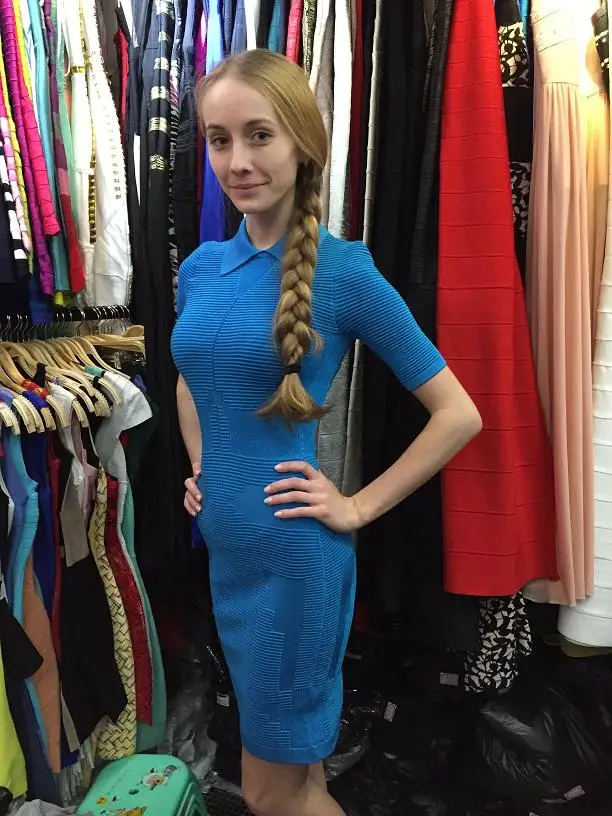 Europe and the United States spring and summer new short sleeved stitching mini stretch Slim thin women's band Dress+ suit