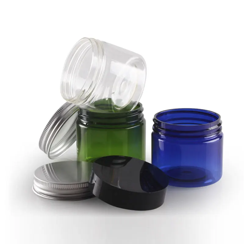 

20 X 50g Colored Empty Round Cosmetic Cream Jars With Screw Lids 1.7oz Clear Cream Containers For Cosmetics Plastic Jar Pot Tin