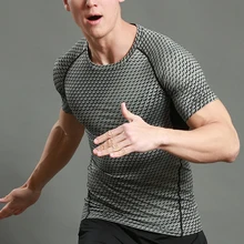 Vertvie Новое поступление, мужская спортивная дышащая футболка с коротким рукавом и круглым вырезом для бега, фитнеса, спортивный костюм, Мужская футболка