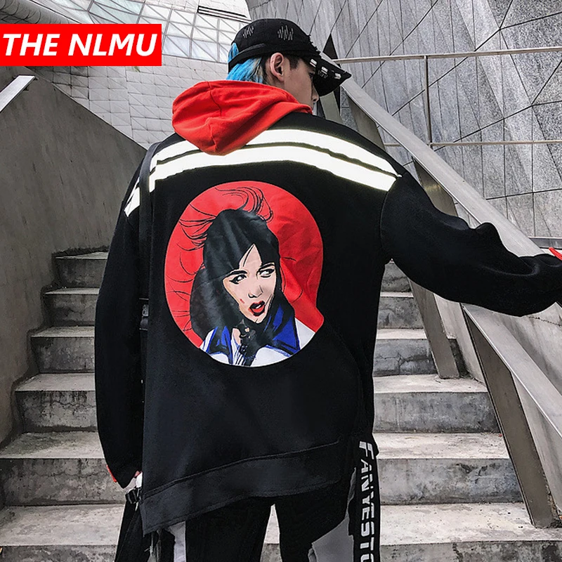 

Hip Hop Printed Hoodie Sweatshirt Men Women Harajuku 3M Reflective Design Hoodies Fashion Streetwear 2019 Autumn Pullover WG400