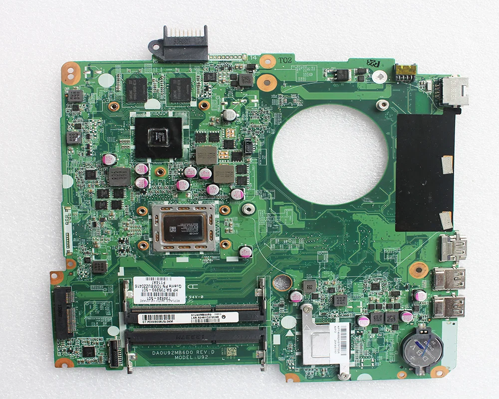 

U92 734824-501 FOR HP 15-N series Laptop Motherboard DA0U92MB6D0 REV:D 100% Tested