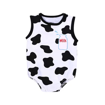 

Newborn Baby Clothes Summer Sleeveless Unisex Baby Rompers Cows Letter Printed Romper Jumpsuit Baby Clothing Baby Costumes #BL5