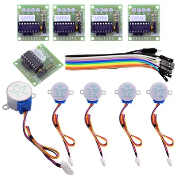 

Robotlinking 5 Sets 28BYJ-48 ULN2003 5V Stepper Motor + ULN2003 Driver Board for Arduino With Box