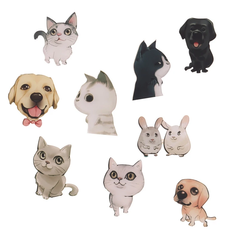 

1PC Cute Cat Black Dog Acrylic PVC Badge Children Pin Brooch Backpack Decorative Rozet Collar Scarf Badges For Clothing 9 Styles