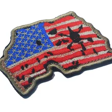 Пользовательские США карта с флагом США байкерские вышитые моральная, военная значок тактические заплатки крюк для шляпа и жилет