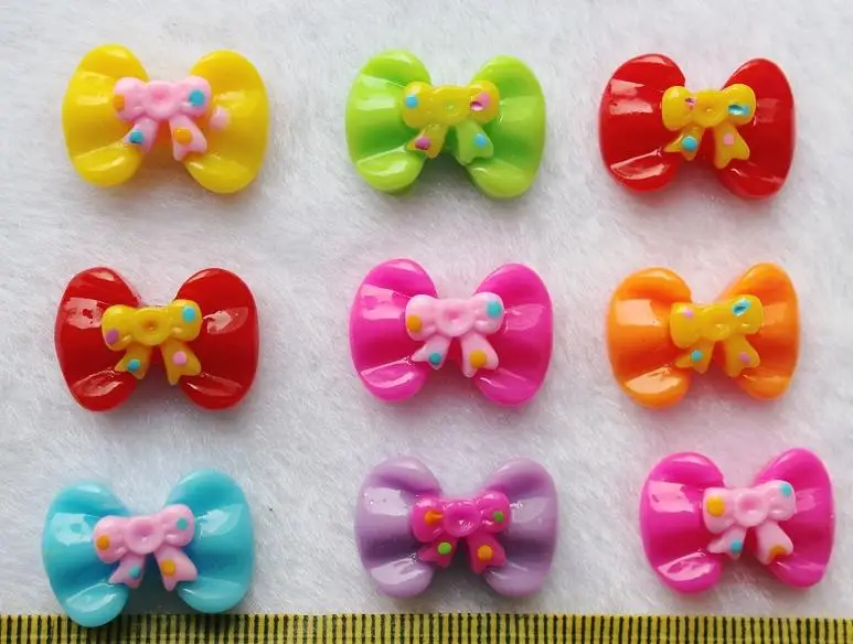 250 шт. бант в горошек Kawaii DIY craft Deco Flatback аппликации Скрапбукинг для