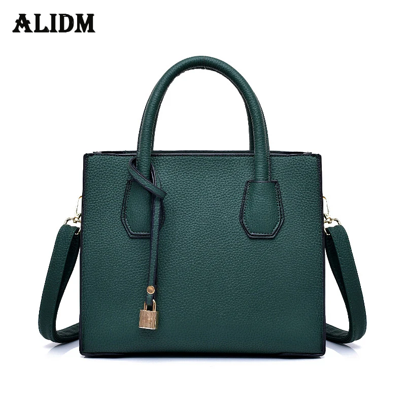 

Fashion Lock Pendant Leather Handbags Women Brand Casual Tote Bags Solid Vintage Ladies Hand Bags Simple Shoulder Bag Women Sac
