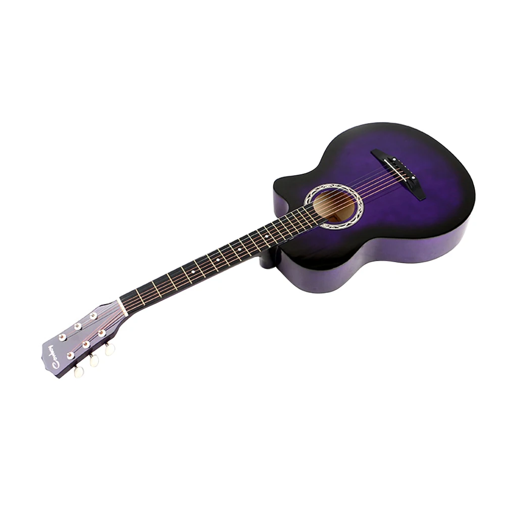 Высокое качество 3" гитара 38" Акустическая гитара для игры в стиле фолк долговечный 6-ой липа гитары цвет: черный, синий, красный, фиолетовый цвет, для вариант