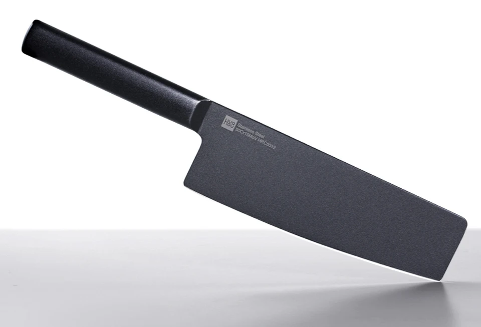 Original Xiaomi Mijia Huohou Cool Black Kitchen Non-Stick Knife Stainless Steel Knife Set 307mm Slicing Knife +298mm Chef Knife  (9)