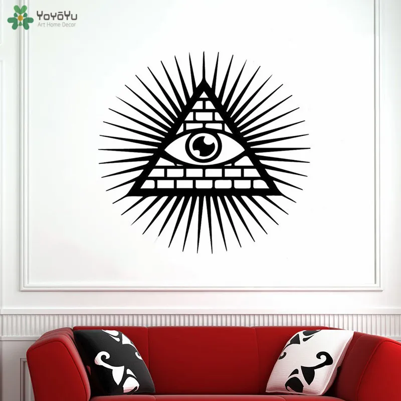 

YOYOYU Wall Decal Illuminati Symbol Eye Light Vinyl Wall Stickers Vinyl Mural For Living Room Home Art Decoration QQ132
