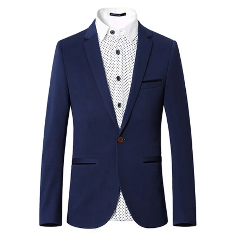 New Style Fashion Men Blazer Slim Solid Color High...