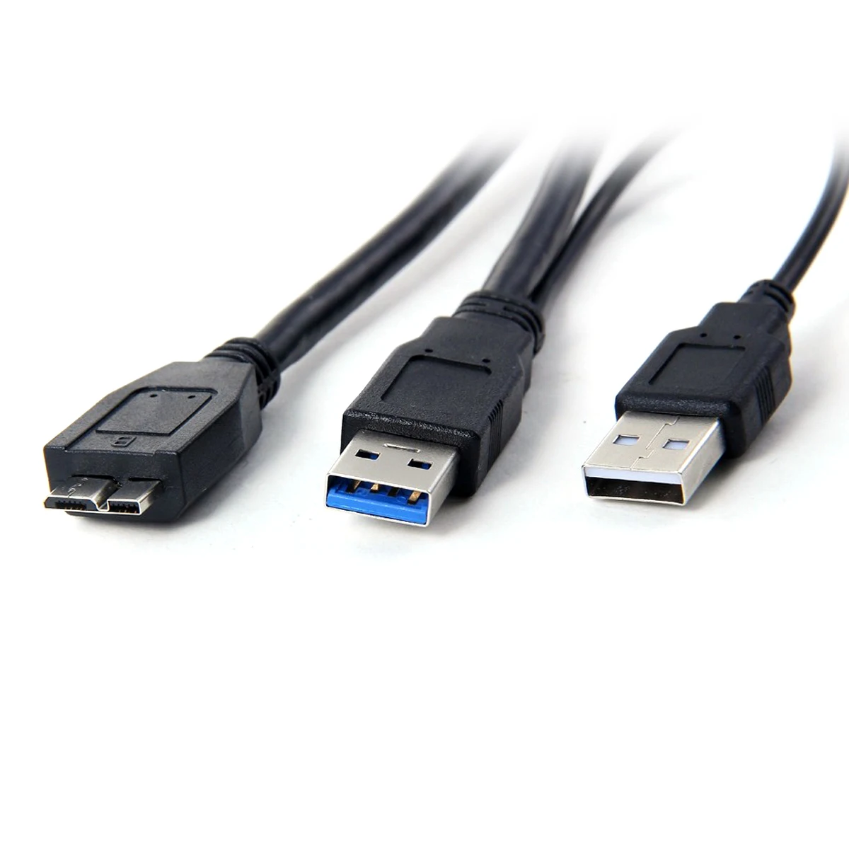 

CYDZ Two USB 3.0 A Male with USB Power to Micro USB 3.0 Y Cable for Mobile Hard Disk U3-029-0.5M