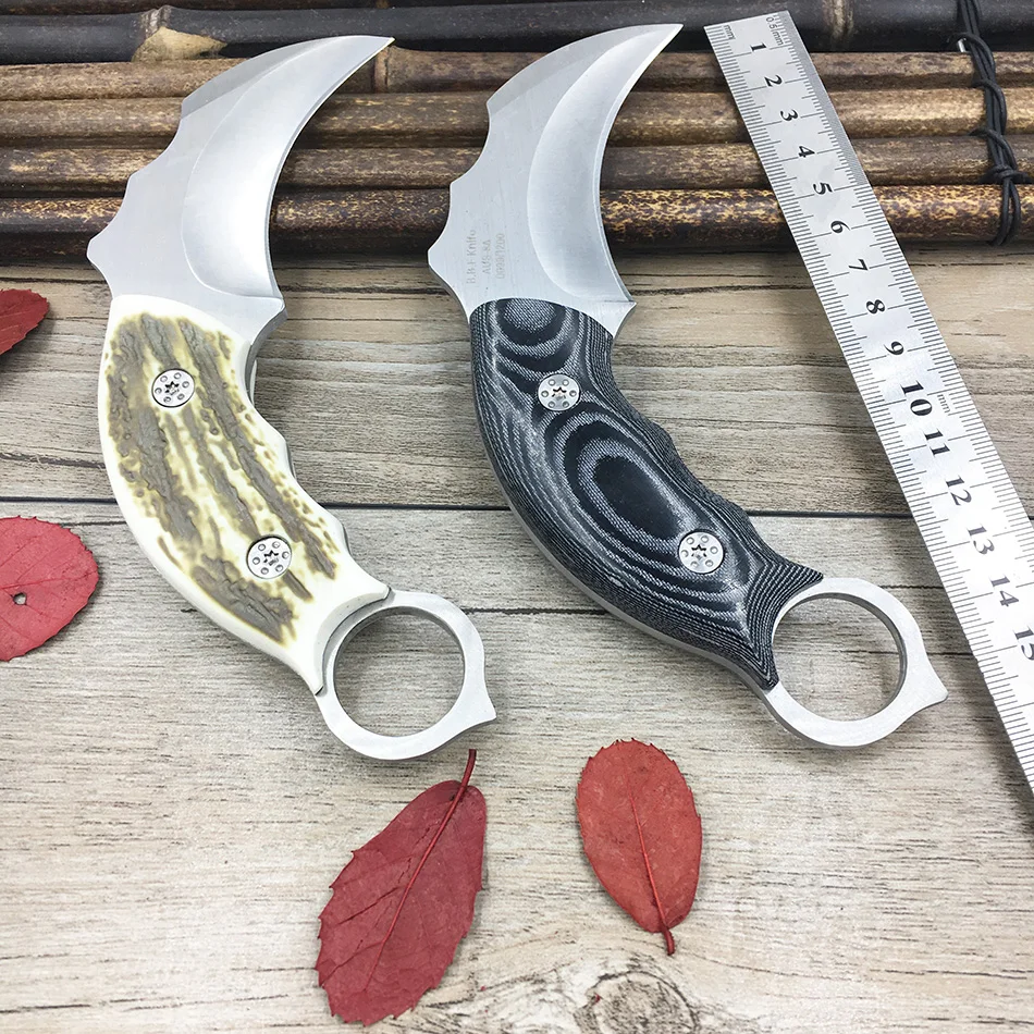 Дешевый Открытый Karambit Ножи Охота Ножи для шашлыков кемпинг инструмент выживания тактический Ножи нержавеющей стали Скорпион коготь Ножи с оболочк...