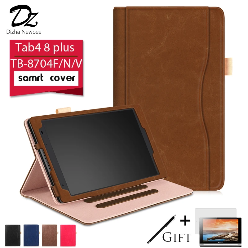 

Dizha case for Lenovo TAB4 8 plus TB-8804F TB-8704F/N/V protective PU Leather Kickstand Tablet case for Lenovo TAB 4 8 plus inch