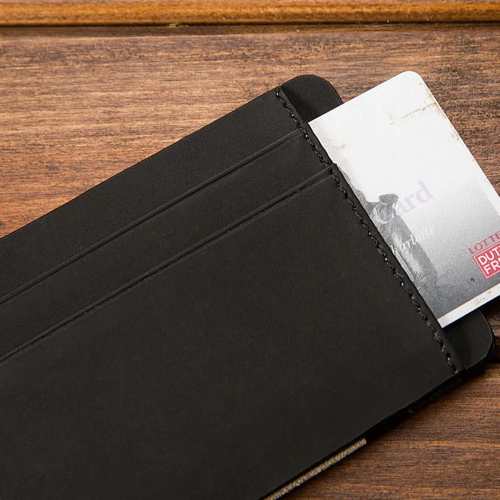 Ультратонкий кожаный чехол-бумажник для кредитных карт, чехол для автомобиля, водительские права, ID держатель для карт, Мужской Двойной бизнес-карман