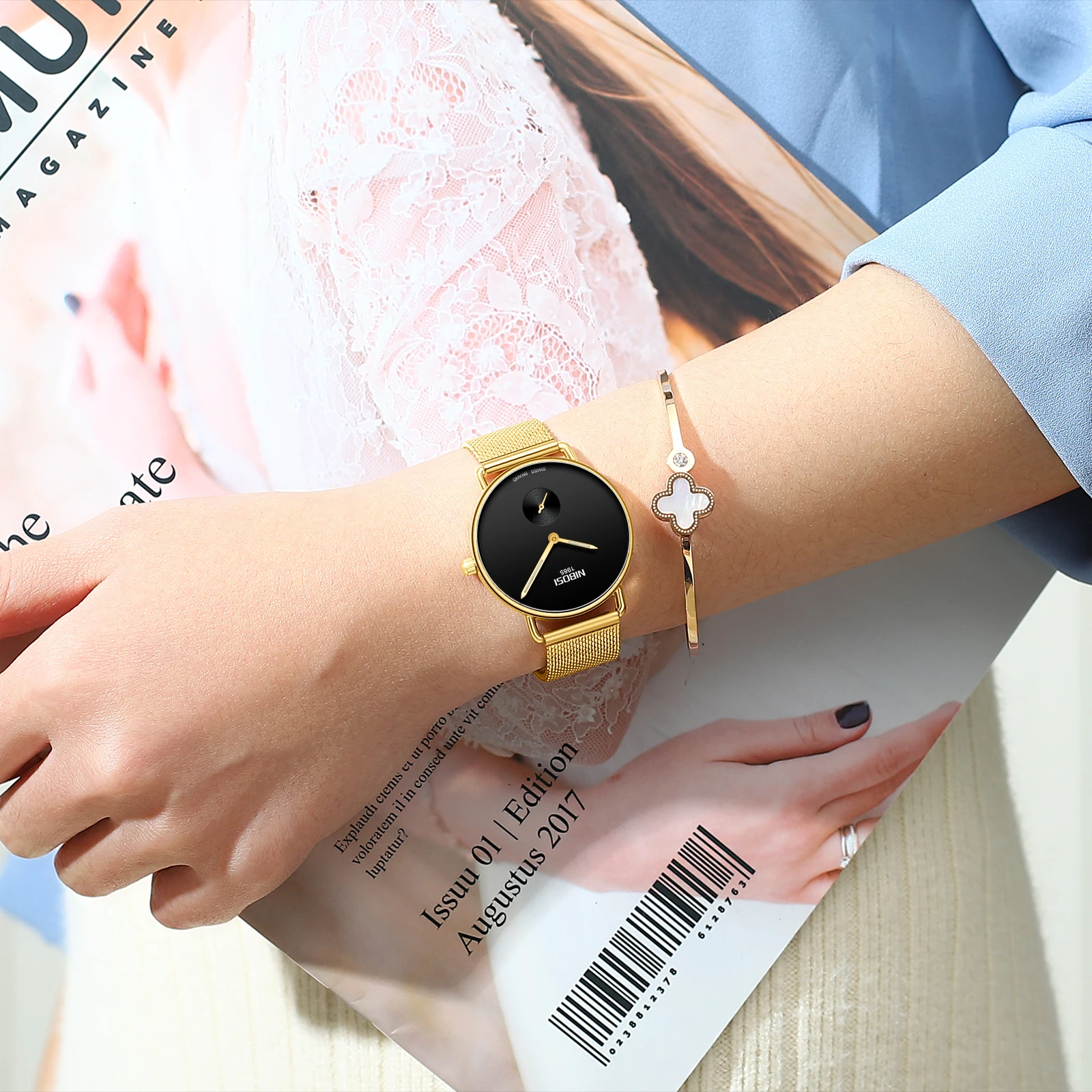 NIBOSI для женщин часы золотые наручные часы Элитный бренд сталь дамы кварцевые часы для женщин часы-браслет Спорт Relogio Feminino