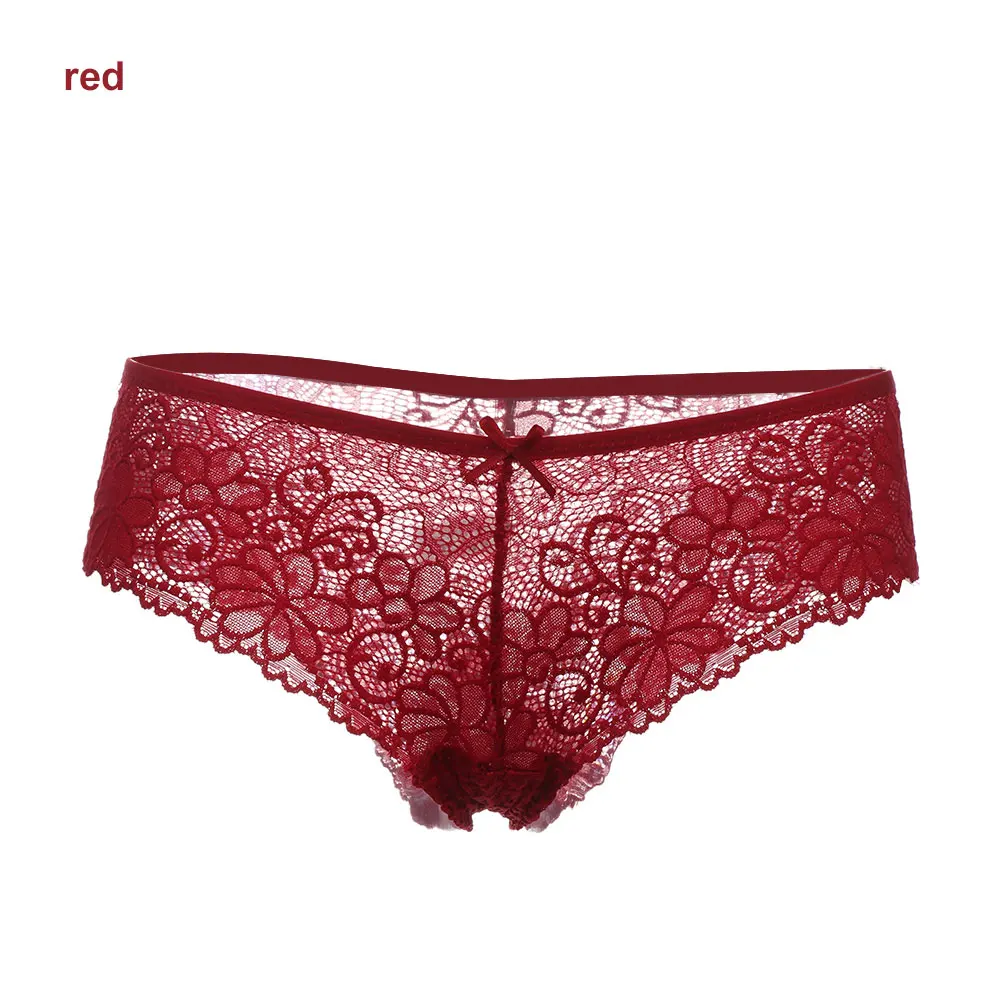 Европейский стиль, женское Сексуальное цветочное кружевное нижнее белье, женские трусики, женские стринги, кружевные трусы, женские трусики-стринги - Цвет: Красный