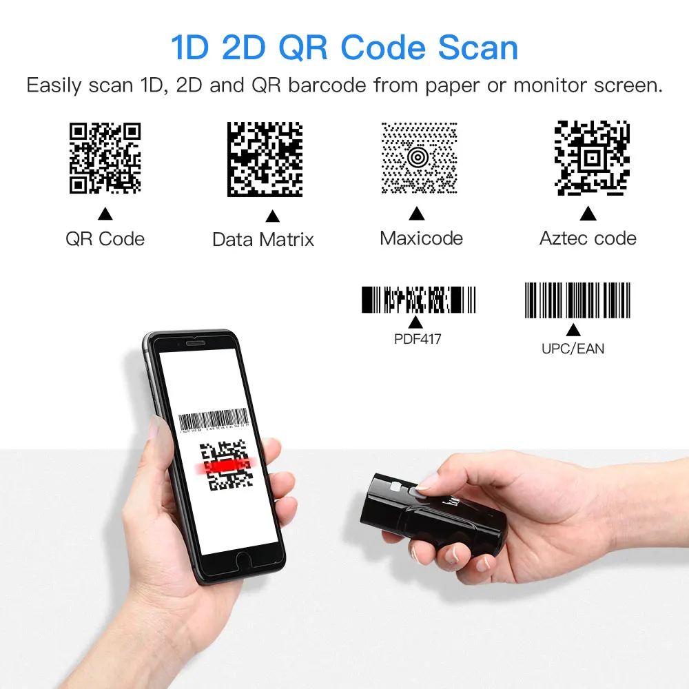 Eyoyo мини 2D QR сканер штрих кода 3 в 1 2 4G Bluetooth считыватель CCD PDF417 матрицы данных Экран