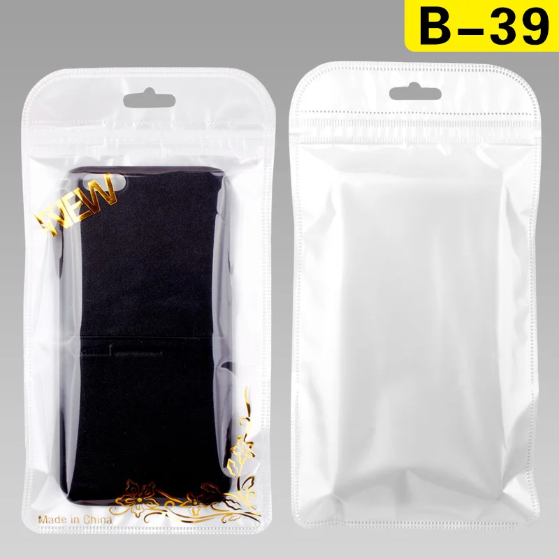 

B-39 50Pcs/Lot New Mobile Phone Case Cover Storage Retail Packaging Bags for iPhone 5S 6 Plastic Ziplock Poly Packs White Note 7