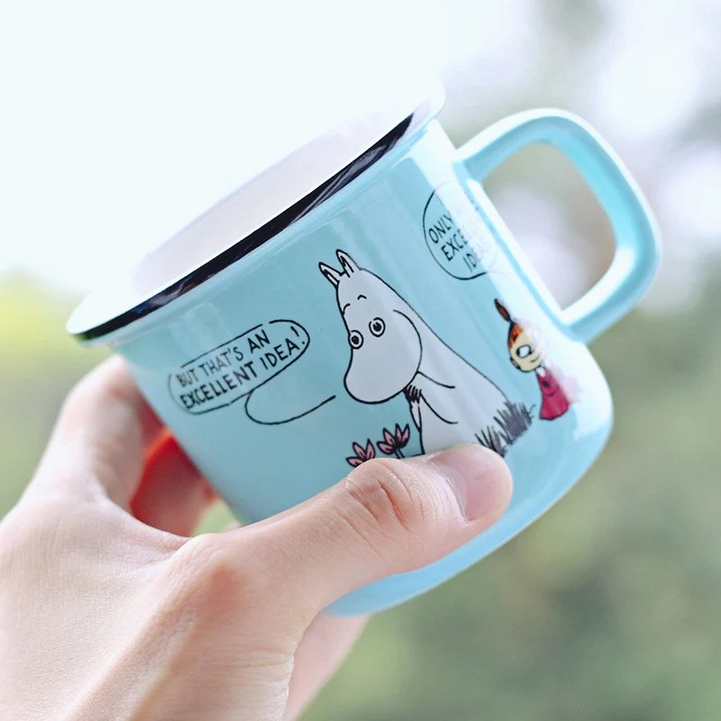 

Free Shipping Cartoon Muumintroll Muumi Little My Cute Thermos Cups Ceramic Coffee Mug Tea Beer Cup With Handgrip