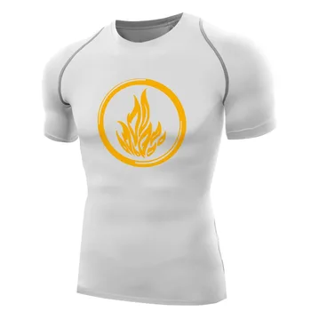 

Mens Compression Top Divergent Fire Tee Shirts Quick Dry T-shirt Fitness boys Bodybuilding men Base Layer Tees