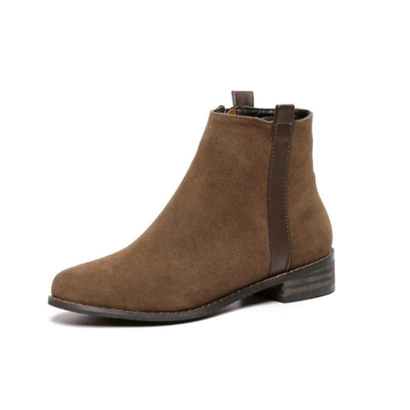 

2019 autumn and winter new round head Martin boots fashion popular women's booties brwon 0216