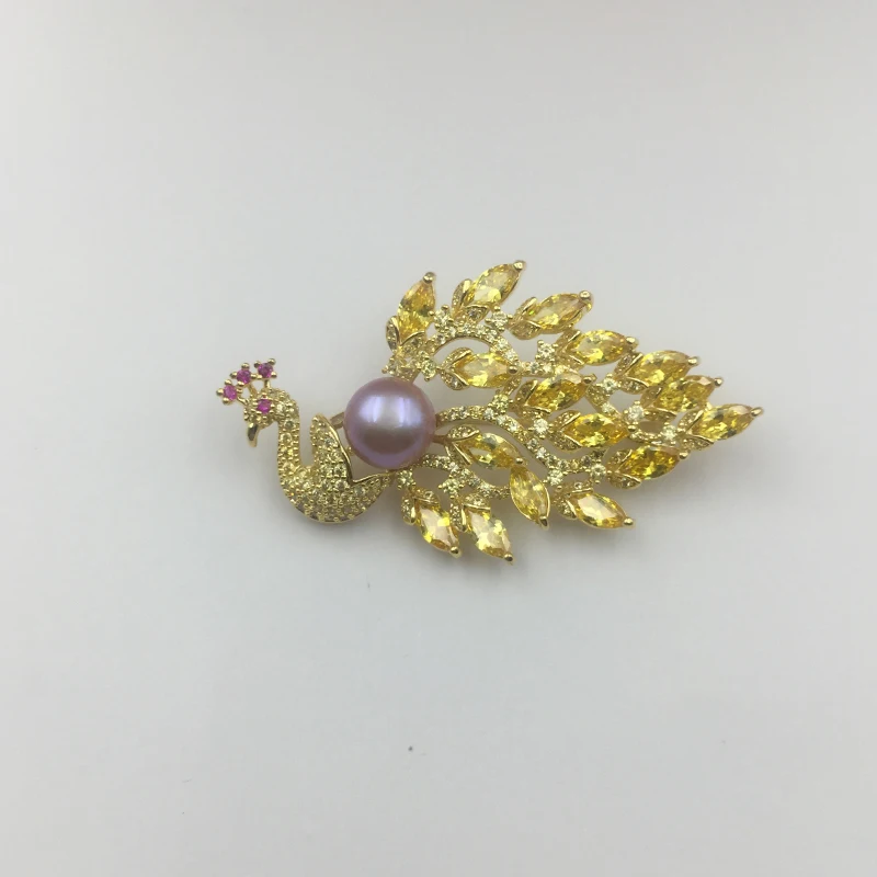 Sinya Natura Pearl Brooch High luster 11-12mm freshwater pearls color optioanl Gold plated high quality fashion jewelry for Mum (1)