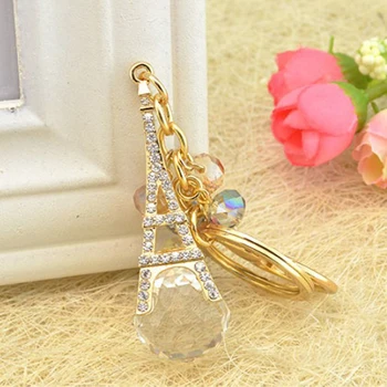 

Eiffel tower souvenirs crystal keychain/2015 korean luxury jewelry women bag charm/chaveiro/llaveros/strass/birthday gift