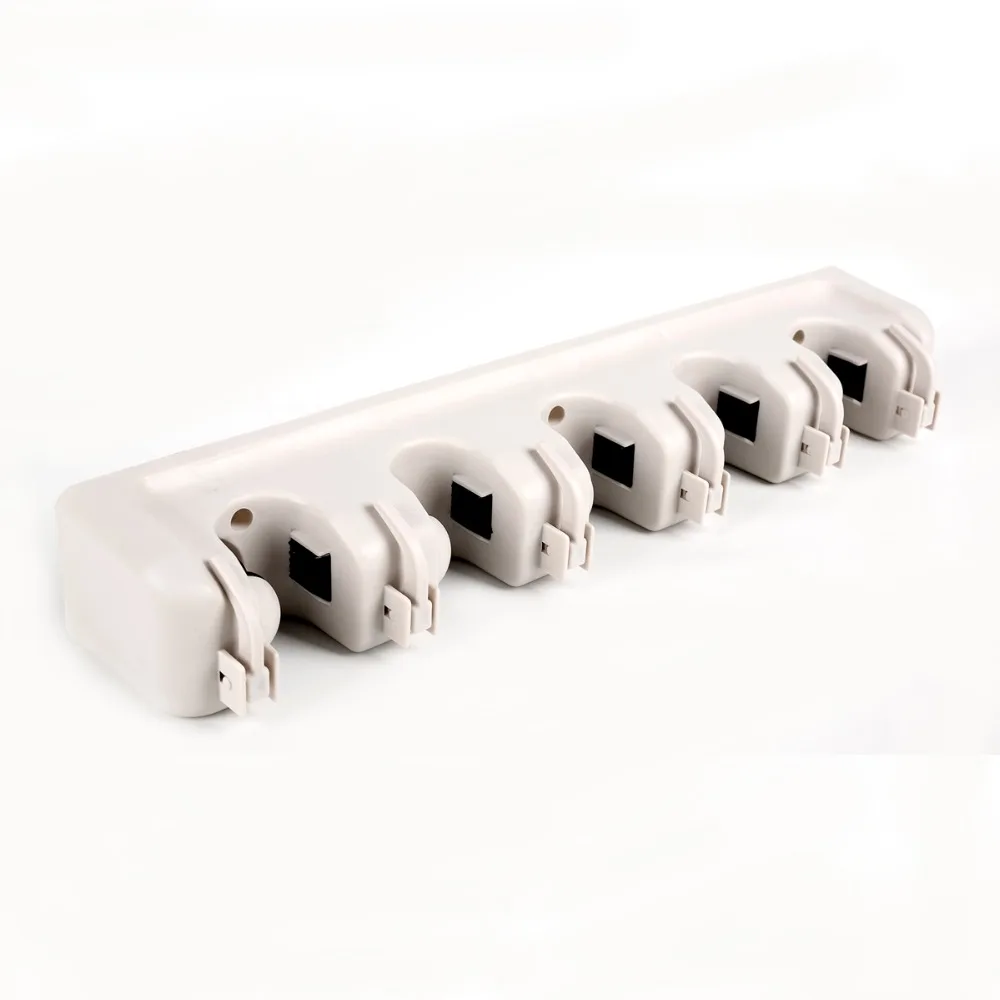 Soporte de fijacion mural para ordenar utensilios de limpieza y Jardinería (5 cajas/6 ganchos) CL10945