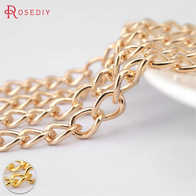 (29429 G)2 Meters 8x5MM Champagne Gold Color Iron Extended Chain