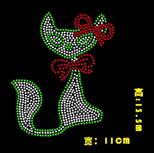 

2pc/lot Bowknot fox iron on applique patches hot fix rhinestone transfer motifs for children's clothes shirt