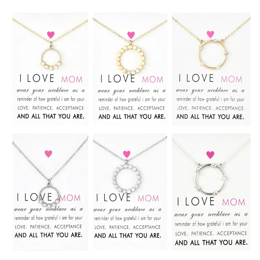 Ожерелье с подвеской геометрической формы I love Mom колье из сплава золотистого и