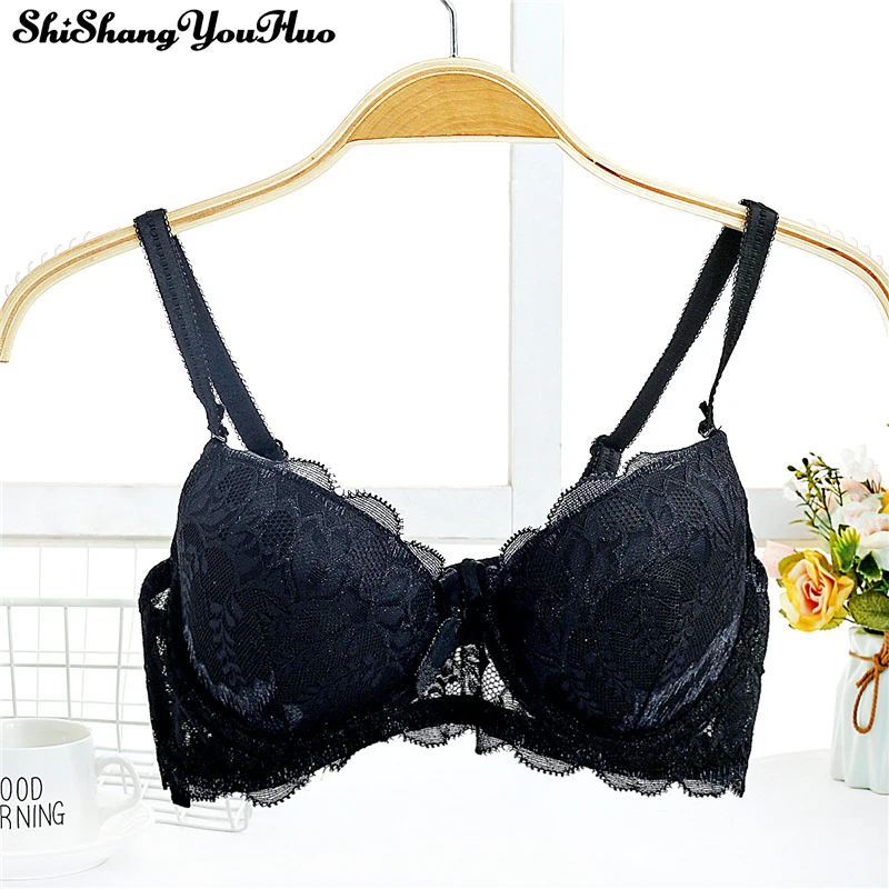 Buy Women Sexy Underwire Padded Up Embroidery Lace Bra 