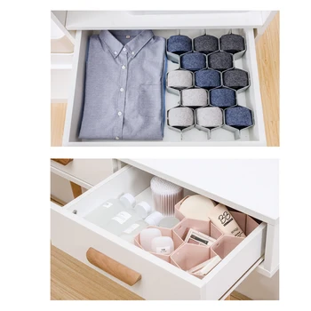 

Fenkicyen Office Household Storage Container Plastic Honeycomb Divider Underwear Socks Bras Ties Organizer Belts Drawer Divider