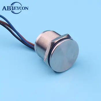 

25mm Mouting Hole Stainless IP68 Latching Normally Open 12V 200mA Waterproof Flat Head Touch Wired Piezo Push Button Switch