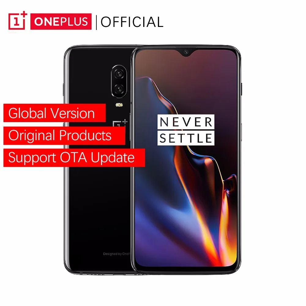 

OnePlus 6T Global Version 6GB RAM 128 GB ROM Snapdragon 845 Octa Core 6.41" Full Screen Unlock Cellphone - Mirror Black