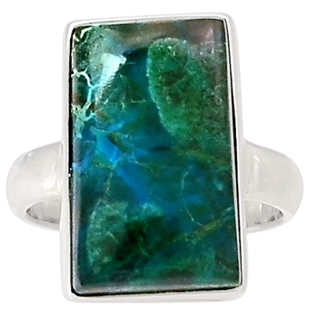 

Genuine MALACHITE IN CHRYSOCOLLA Ring 925 Sterling Silver Jewelry,USA Size :7.5, MHBAR3720