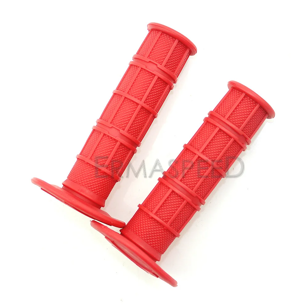 22mm 7/8" Soft Rubber Handle Hand Grips For Pit MX Dirt Bike Mini Motocross Red