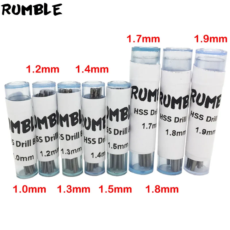 Rumble 80 шт 1 мм 1,2 мм 1,3 мм 1,4 мм 1,5 мм 1,7 мм 1,8 мм 1,9 мм HSS прямые высокоскоростные стальные сверла электрические сверла электроинструменты