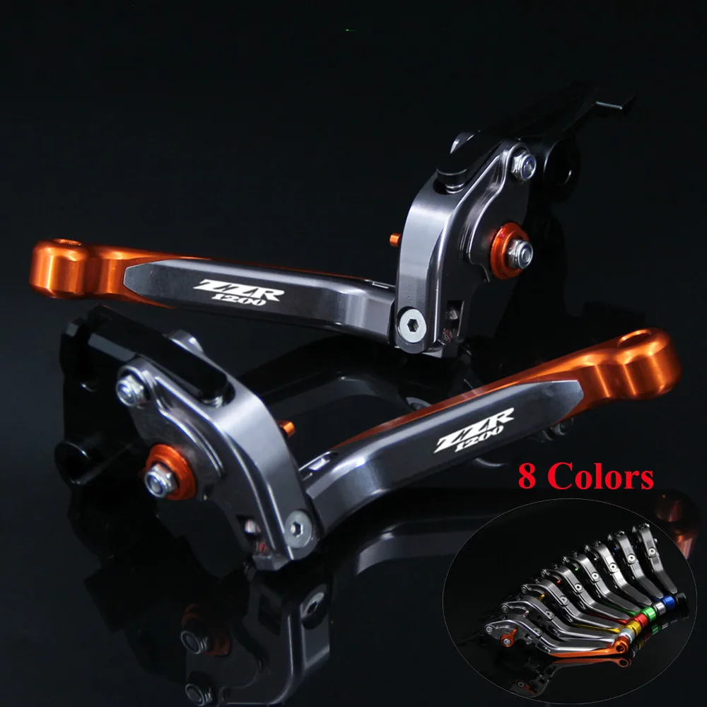 

Logo ZZR 1200 Orange+Titanium For Kawasaki ZZR 1200 ZZR1200 2002-2005 2004 CNC Folding Extendable Motorcycle Brake Clutch Levers
