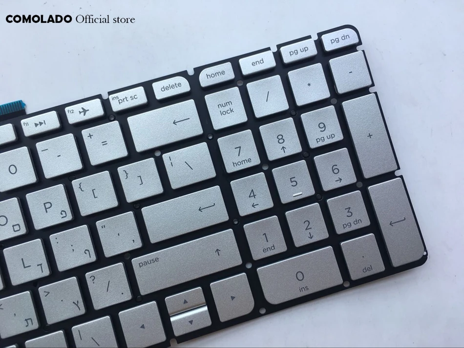 HB Hebrew Keyboard For HP Pavilion 15-ab 15-ak 15-bc 17-ab 15-ab000 15-ab100 15-ab200 15z-ab100 Silver Backlit Keyboard HB Layout (2)