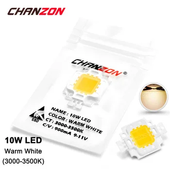 10W LED Light Bulb Lamp Warm White 3000K - 3500K 9-11V 900mA 900-1000LM High Power 10 W Watt Epistar Chip 10Watt Integrated COB
