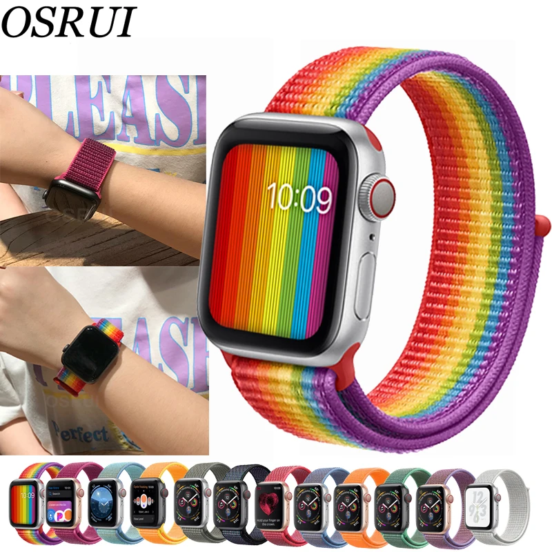 

Sport Loop For Apple watch band 42mm 38mm correas strap 4 44mm 40mm Iwatch series 3 2 1 Watchband bracelet breathable wrist belt