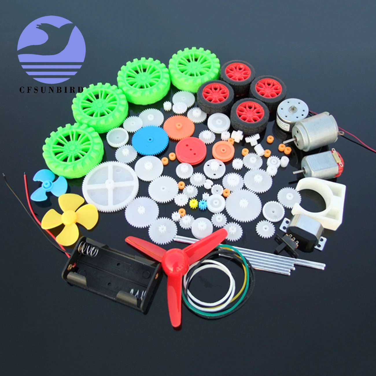 90pcs Mixed Plastic Gear 130 Motor Gearbox DIY Toy Car Craft Robot