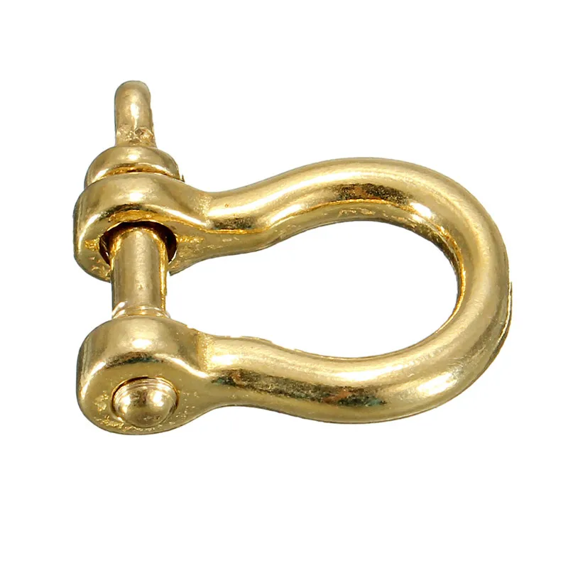 

Solid Pure Brass Carabiner Shackle Key Ring Chain Hook Buckle Strap Copper Horseshoe Buckle DIY Key Buckle