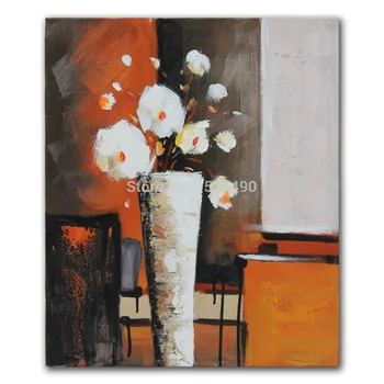 

Free Shipping Hand Painted Modern Abstract Flower Oil Painting On Canvas Wall Art Paintings For Living Room Home Decoration