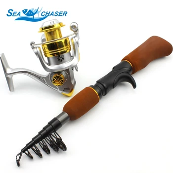 

Promotion! 1.55M Lce fishing rod Portable Foldable Travel Casting Rods Carbon with 8BB Reel Rod Combo Fishing Set
