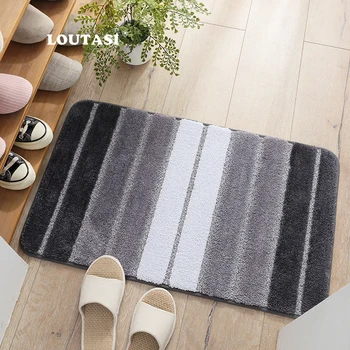 

LOUTASI Bath Mat Polyster Bathroom Carpet Anti-slip Mat For Bathroom Ultra Soft Mat In The Toilet Absorbent Carpet Bathroom Rug