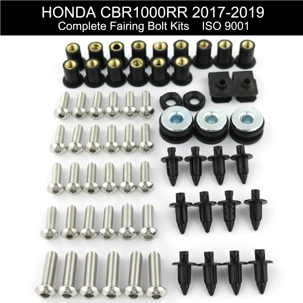 

For Honda CBR1000RR CBR 1000RR 2017 2018 2019 Motorcycle Covering Bolts Complete Full Fairing Bolts Kit Stainless Steel